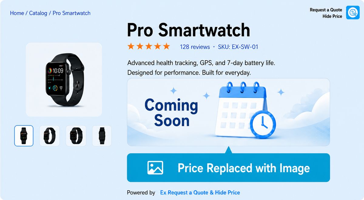 Replace Price and Add to Cart with image