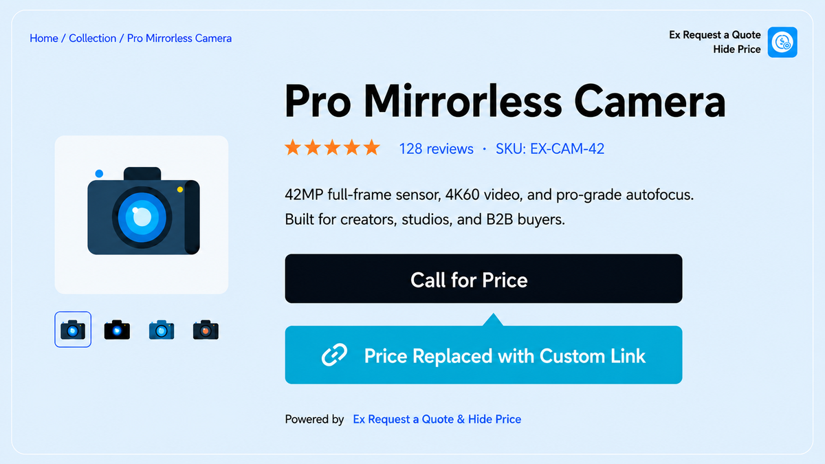Replace Price and Add to Cart with a Custom Link